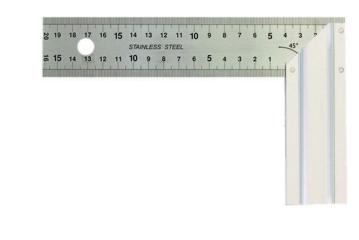 Johnson Level & Tool 451 Try & Mitre Square – Inch/Metric Stainless Steel Blade, Structo-Cast Handle | Carpentry & Framing Tool