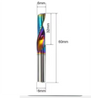 6mm Diameter x 32mm DOC x 6mm Shank x 60mm OAL Single Flute Powermax Solid Carbide Up Cut DLC Coated Spiral Router Bit