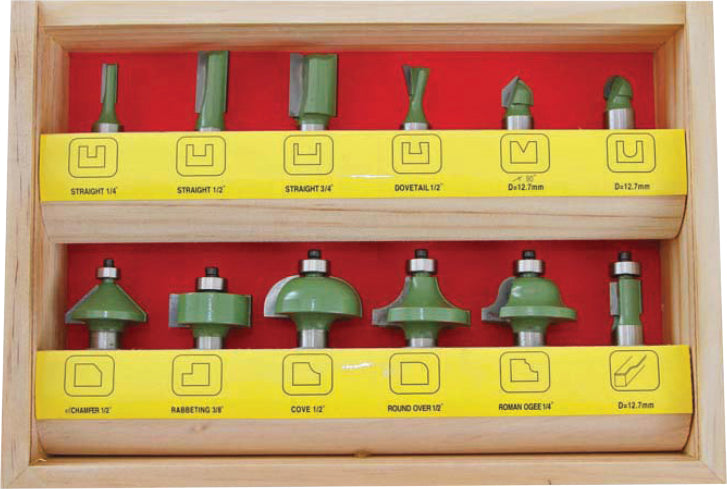 12pce Router Bit Set